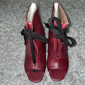 BRAND NEW Top Shop booties. Red faux leather.